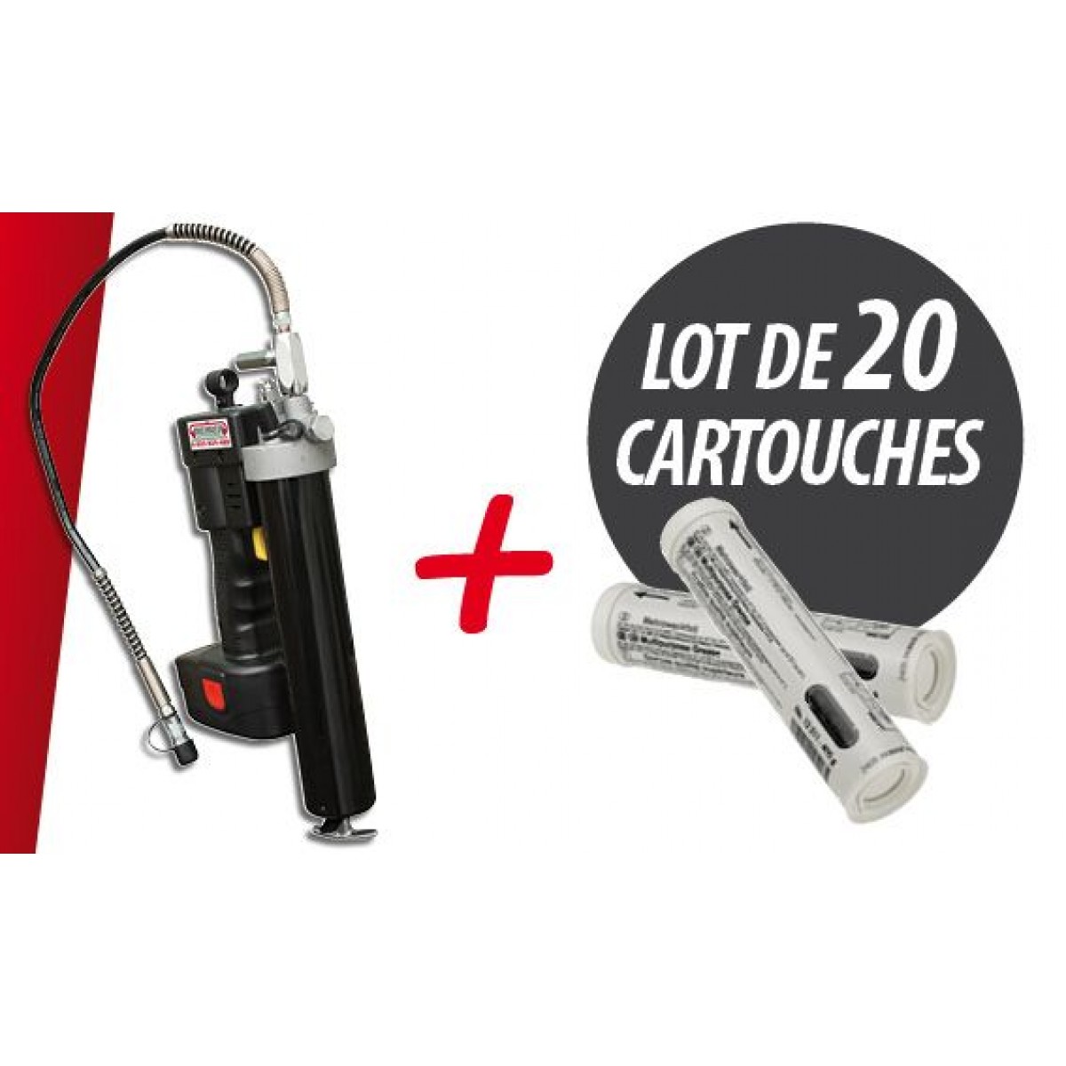 Pompe à Graisse Manuelle 200cc + 4 Cartouches De Graisse - Pour Croisillons, Embouts Inclus