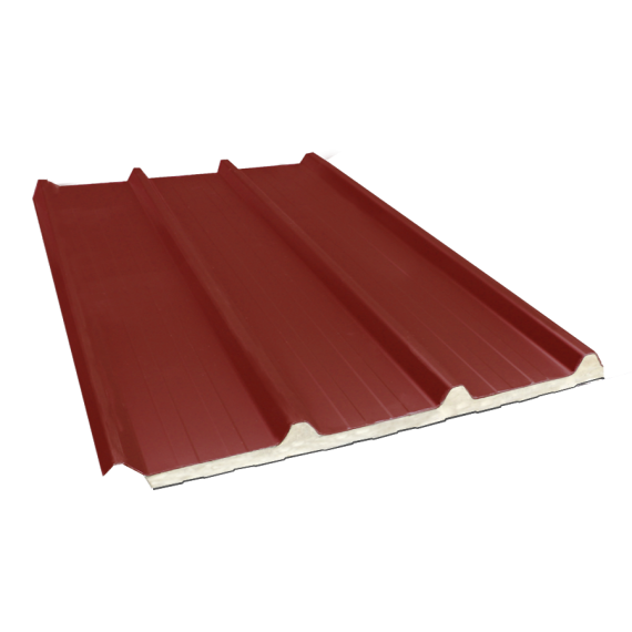 Tôle nervurée 45-333-1000 isolée sandwich 60 mm, brun rouge RAL8012, 3 m  