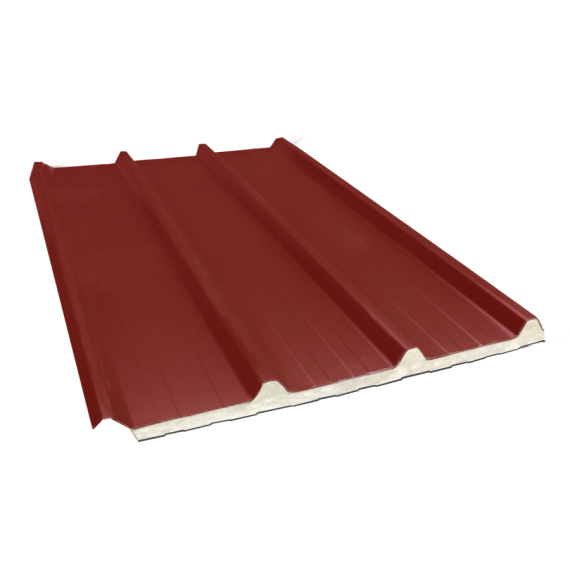 Tôle nervurée 45-333-1000 isolée sandwich 100 mm, brun rouge RAL8012, 4 m  