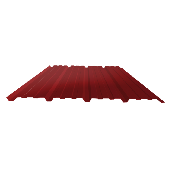 Tôle nervurée 25-267-1070, 60/100e brun rouge bardage - 2,5 m  