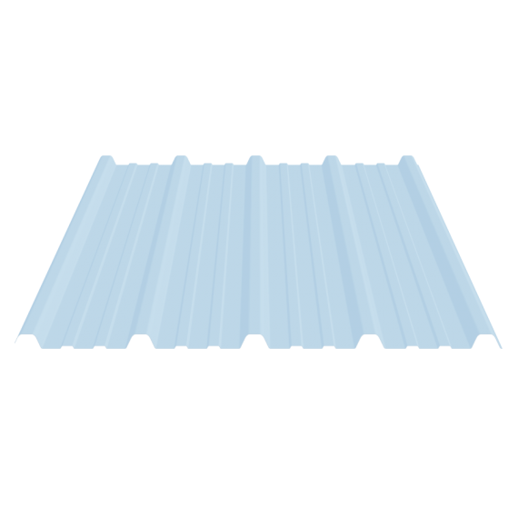 Tôle nervurée 33-250-1000 économique, translucide polycarbonate - 2 m  