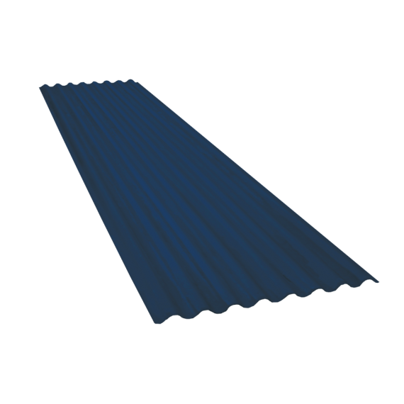 Tôle ondulée 14 ondes bleu ardoise RAL5008, épaisseur 0,60, 2 m  