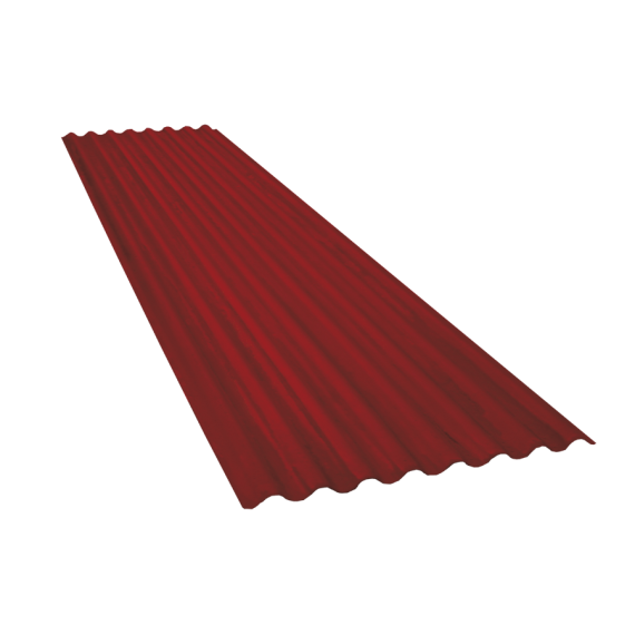 Tôle ondulée 14 ondes brun rouge RAL8012, épaisseur 0,60 - 2 m  