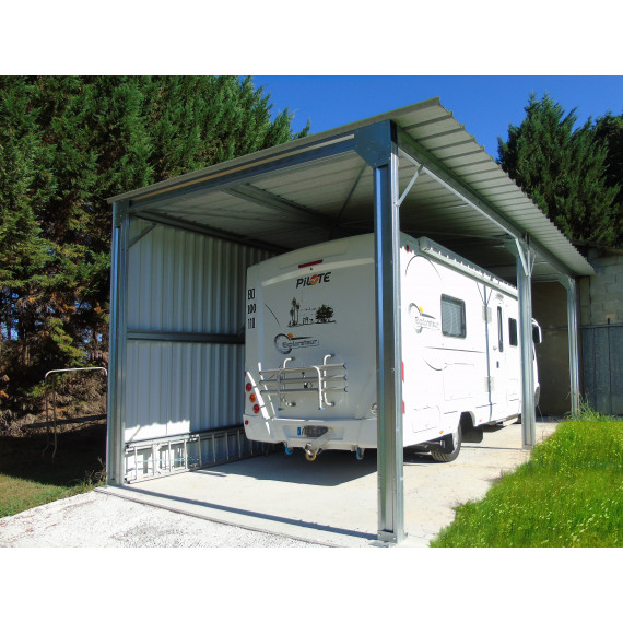 Abri en kit special caravane simple pente 8m x 5m03  