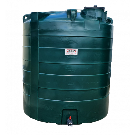 Citerne Eau Potable 3000L Rectangulaire PE-HD - Vert, Dimensions 1800x880x2350 Mm, Entrée 400 Mm, Sortie 2" - Stockage Alimentaire