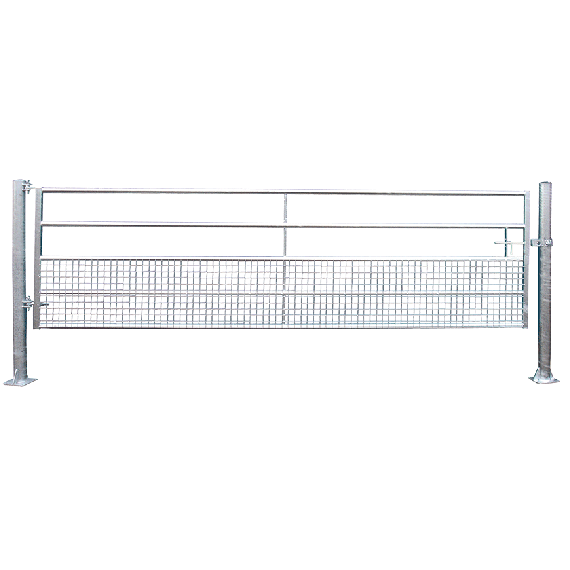 Barrière de prairie fixe semi grillagée, 6m   