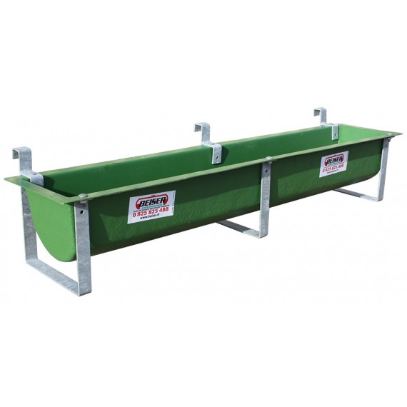 Auge polyester verte avec 3 supports galvanisés vissés   