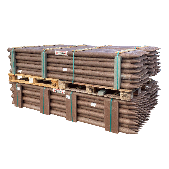 Piquet en PVC recyclé marron Ø 70 mm - 1,75 m  