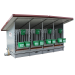 Beiser Environnement - Box à veaux 2 ou 4 places avec bac de rétention, toit isolé et parois PVC - Côté