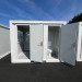 Bungalow 3 x 2,220 m, avec WC, lavabo, sas accès extérieur, ral 9002 vue extérieure
