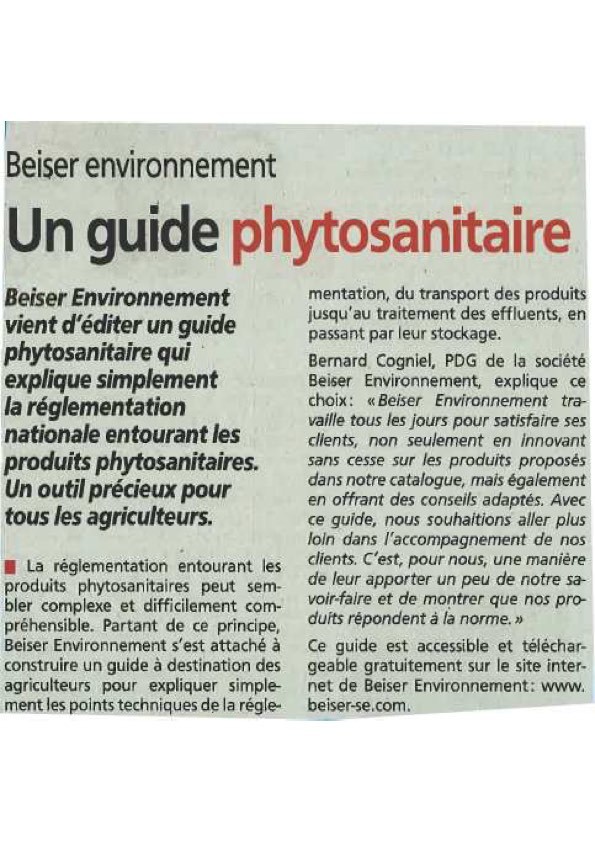 Un guide phytosanitaire